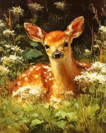 Abstract deer art diamond painting kit — colorful artistic deer portrait
