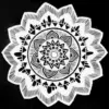Black and white mandala diamond painting kit — intricate monochrome mandala design
