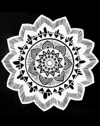 Black and white mandala diamond painting kit — intricate monochrome mandala design