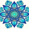 Blue mandala diamond painting kit — intricate blue geometric mandala design