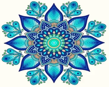Blue mandala diamond painting kit — intricate blue geometric mandala design