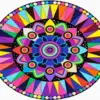 Bohemian rainbow mandala diamond painting kit — vibrant boho mandala with rainbow colors