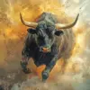Bull in dust cloud diamond painting kit — charging bull surrounded by dust