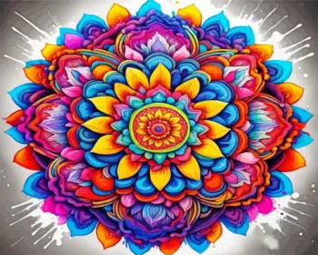 Colorful mandala art diamond painting kit — vibrant multicolored mandala design