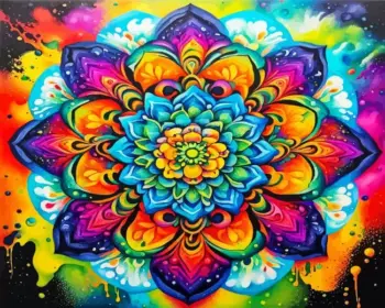 Colorful mandala diamond painting kit — vibrant multicolored mandala design