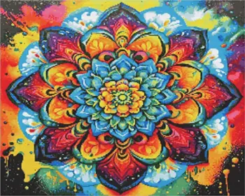 Colorful mandala diamond painting kit — vibrant multicolored mandala design