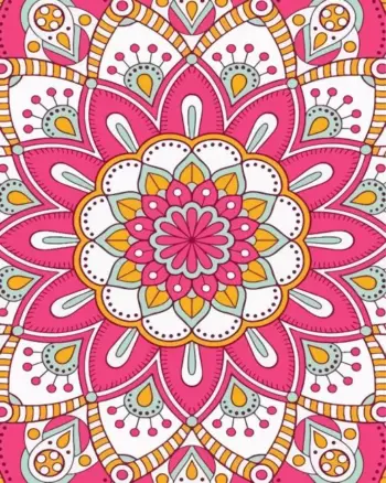 Neon colorful mandala diamond painting kit — vibrant neon mandala design