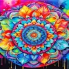 Rainbow mandala diamond painting kit — vibrant multicolor mandala design