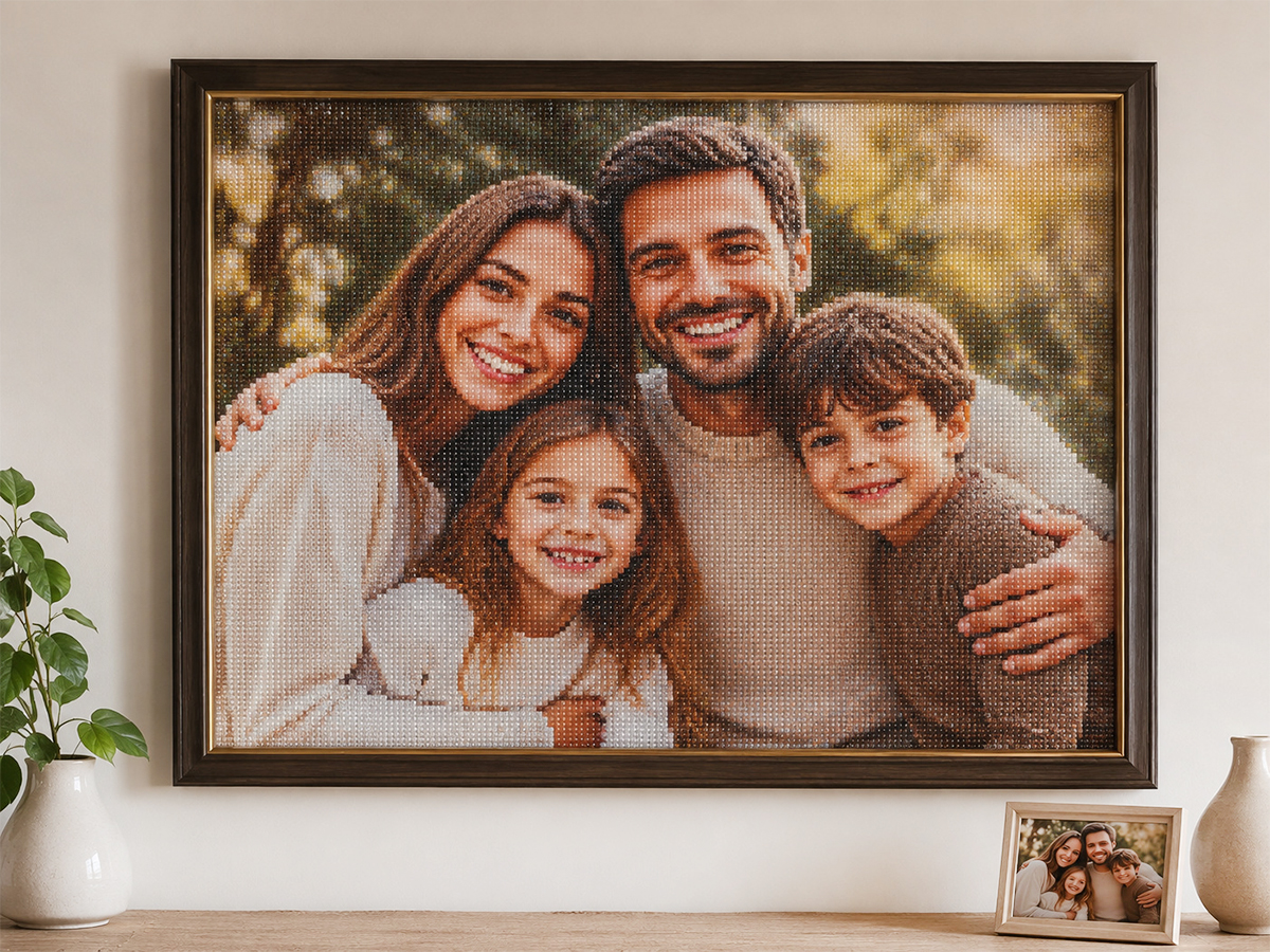 custom diamond painting family portrait