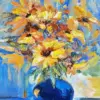 Abstract flowers vase diamond painting kit — colorful abstract floral arrangement in a vase