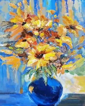 Abstract flowers vase diamond painting kit — colorful abstract floral arrangement in a vase