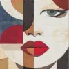 Abstract geometric woman diamond painting kit — modern female portrait with geometric shapes