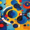 Abstract circles diamond painting kit — modern artwork with colorful circular shapes
