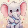 Baby elephant diamond painting kit — adorable young elephant artwork