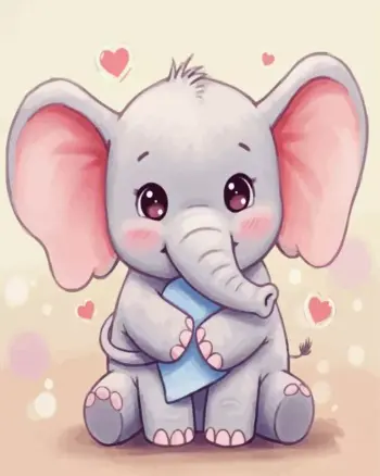 Baby elephant diamond painting kit — adorable young elephant artwork