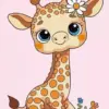 Baby giraffe diamond painting kit — adorable young giraffe artwork