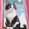 Black and white kitten diamond painting kit — adorable young cat artwork