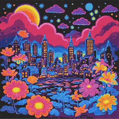 Finished sparkling diamond painting