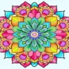 Blooming mandala diamond painting kit — detailed floral mandala with blooming petals