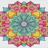 Blooming mandala diamond painting kit — detailed floral mandala with blooming petals