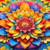 Blooming mandala flower diamond painting kit — intricate floral design with layered petals