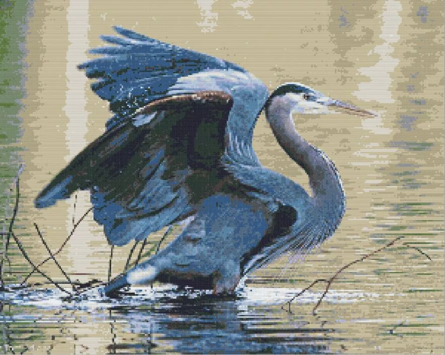 Blue Heron Diamond Painting Kit