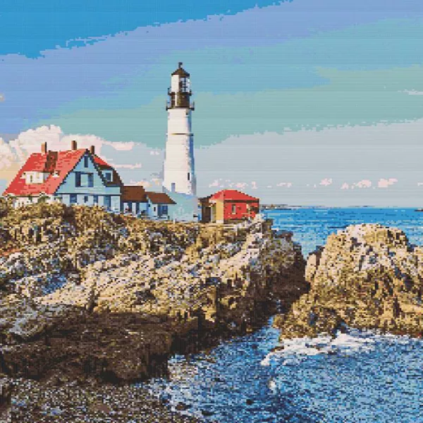 Coastal lighthouse diamond painting kit