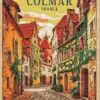 Colmar France poster diamond painting kit — colorful historic streets and charming French architecture