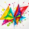 Colorful abstract art diamond painting kit — vibrant modern artwork with bold shapes