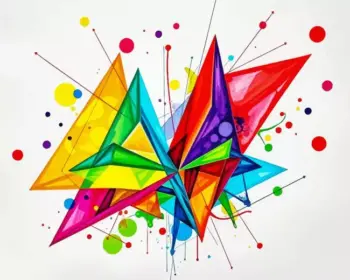 Colorful abstract art diamond painting kit — vibrant modern artwork with bold shapes