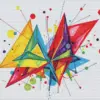 Colorful abstract art diamond painting kit — vibrant modern artwork with bold shapes