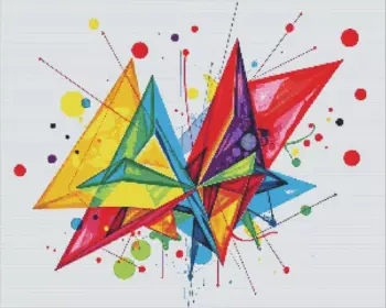 Colorful abstract art diamond painting kit — vibrant modern artwork with bold shapes
