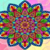 Colorful flower mandala diamond painting kit — vibrant floral mandala with detailed petals