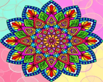 Colorful flower mandala diamond painting kit — vibrant floral mandala with detailed petals