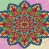 Colorful flower mandala diamond painting kit — vibrant floral mandala with detailed petals