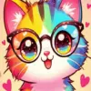 Colorful kitty diamond painting kit — vibrant cat artwork in bold colors