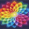 Cosmic rainbow mandala diamond painting kit — vibrant celestial mandala with rainbow colors