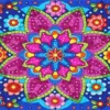 Floral mandala diamond painting kit — intricate flower design with decorative patterns