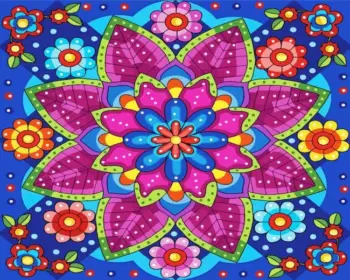 Floral mandala diamond painting kit — intricate flower design with decorative patterns
