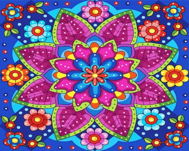 Floral Mandala Diamond Painting Floral mandala diamond painting kit — intricate flower design with decorative patterns