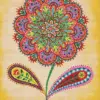 Folk mandala flower diamond painting kit — decorative floral design with folk-inspired patterns