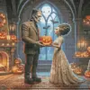 Frankenstein and his bride Halloween diamond painting