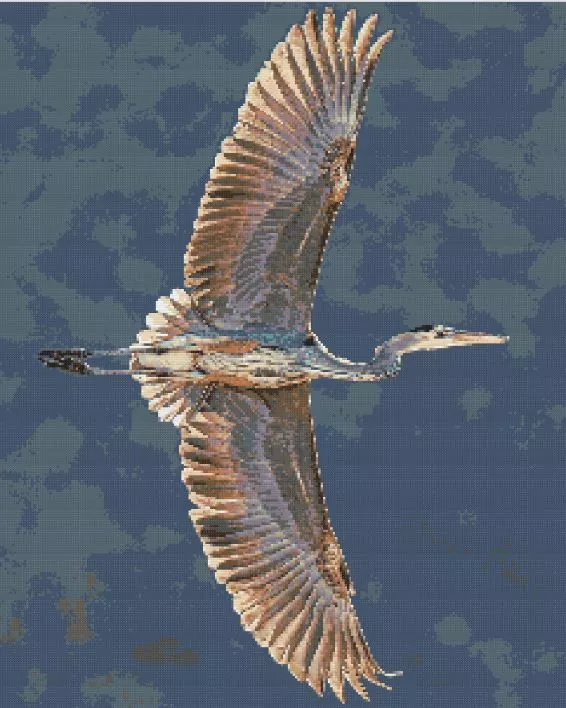Great Blue Heron in Flight Diamond Painting Kit