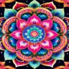 Lotus flower mandala diamond painting kit — intricate lotus design with decorative mandala patterns