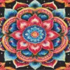 Lotus flower mandala diamond painting kit — intricate lotus design with decorative mandala patterns