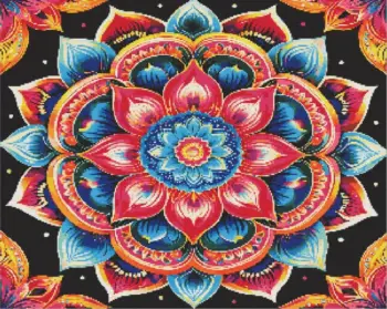 Lotus flower mandala diamond painting kit — intricate lotus design with decorative mandala patterns