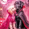 Love at First Bite vampire dogs Halloween diamond painting