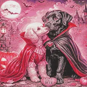 Love at First Bite vampire dogs Halloween diamond painting