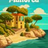 Mallorca Spain poster diamond painting kit — vintage Mallorca travel poster artwork