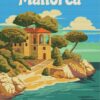 Mallorca Spain poster diamond painting kit — vintage Mallorca travel poster artwork